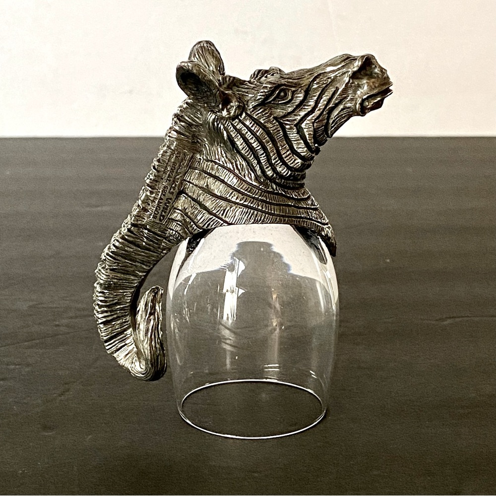 Frankli Wild by Royal Selangor Vintage Pewter Inverted Zebra Shot Glass RARE